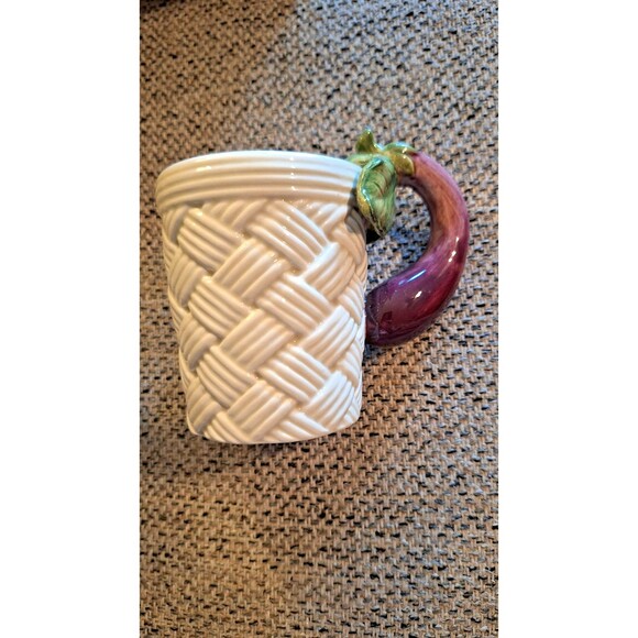 Set of 4 Fitz & Floyd Vegetable Garden Basket Mugs Different Veggies Mint in Box - Picture 6 of 12